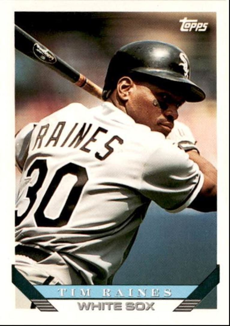 1993 Topps Baseball Card Tim Raines HOF Chicago White Sox #675