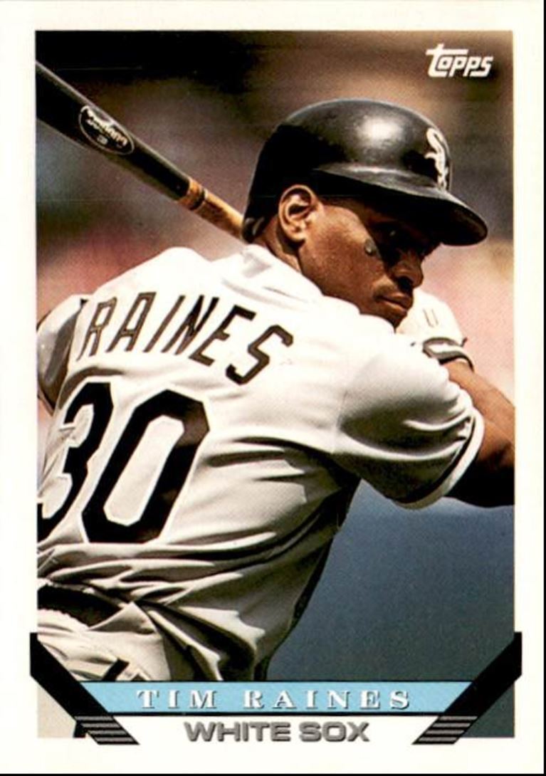1993 Topps Baseball Card Tim Raines Chicago White Sox #675