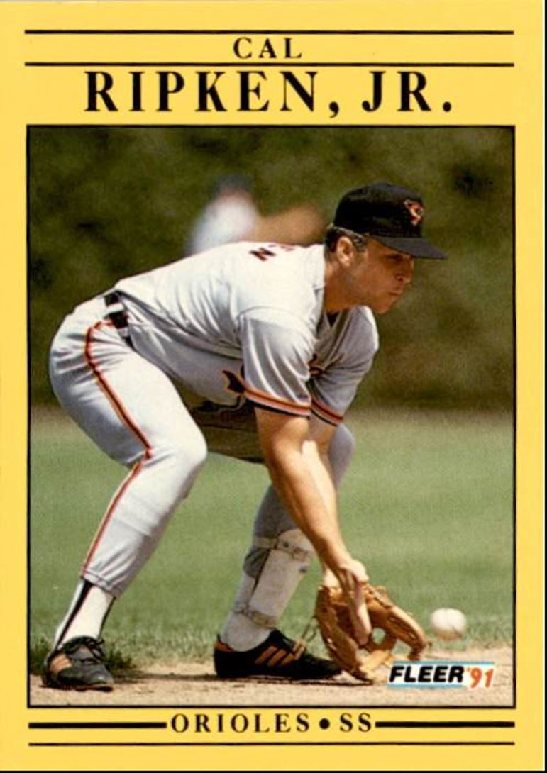 1991 Fleer Baseball Card Cal Ripken, Jr. Baltimore Orioles #490