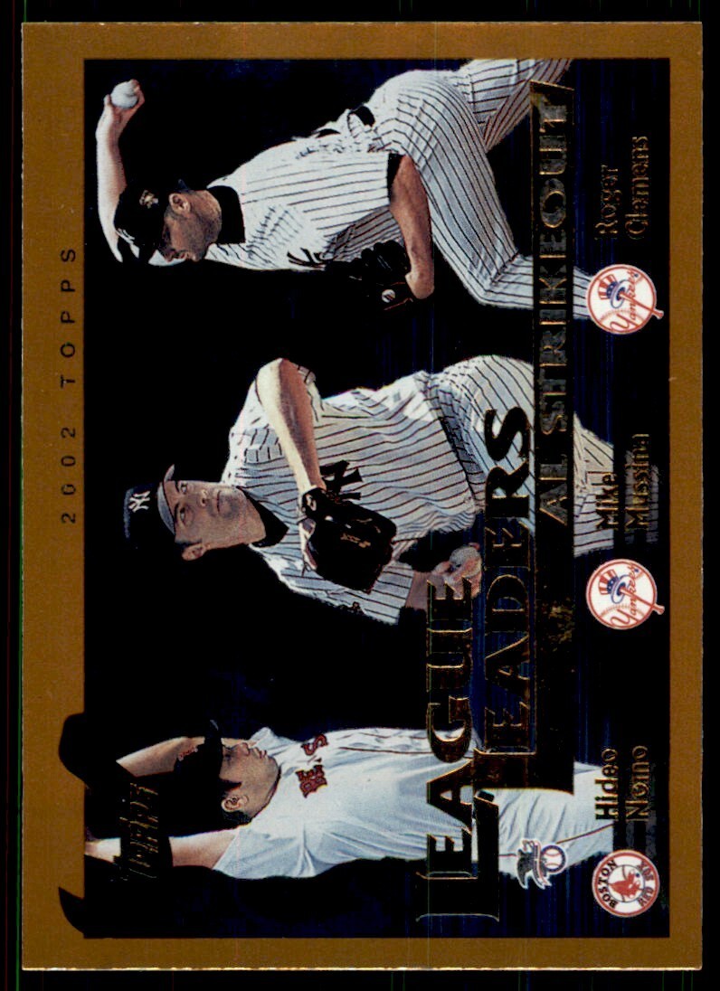 2002 Topps Baseball Card Hideo Nomo/Mike Mussina/Roger Clemens C Baseball Cards
