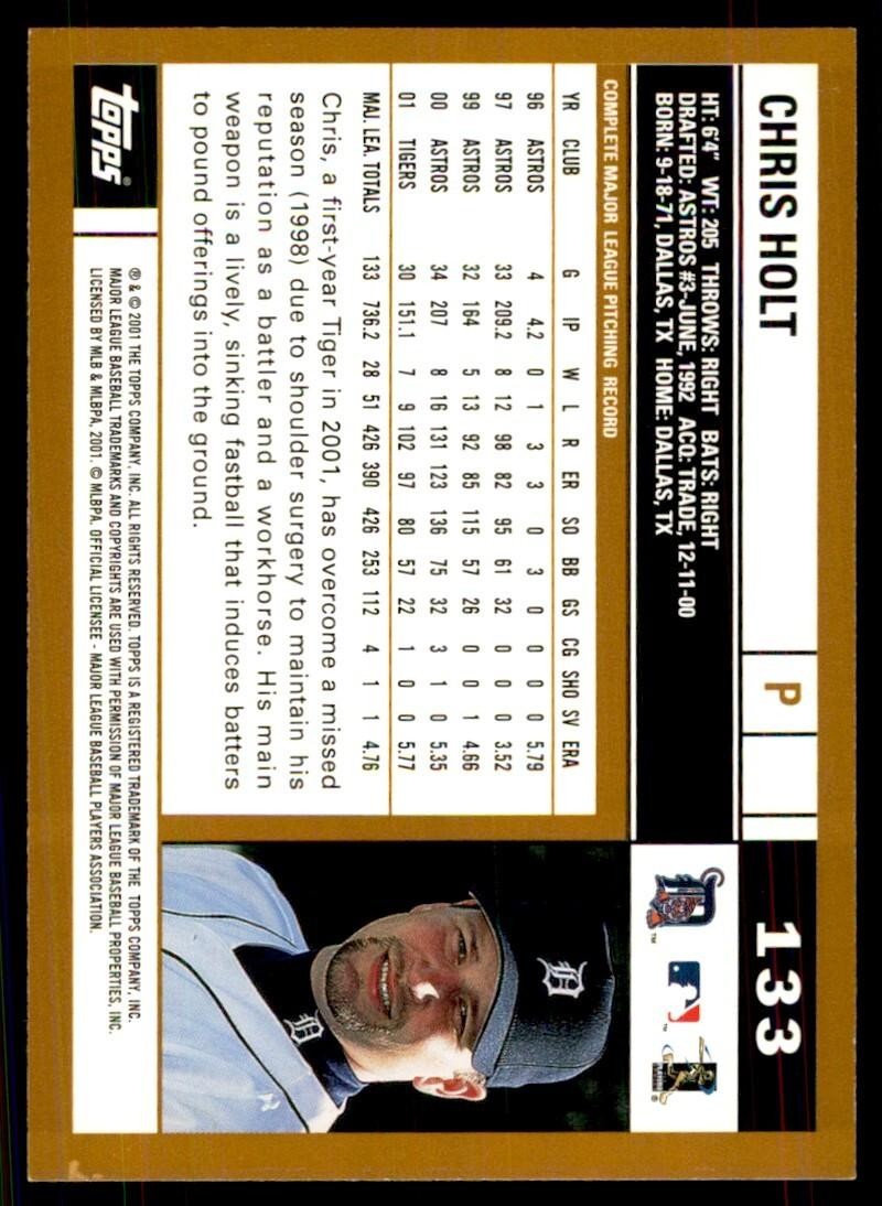 2002 Topps Baseball Card Chris Holt B Baseball Cards #133