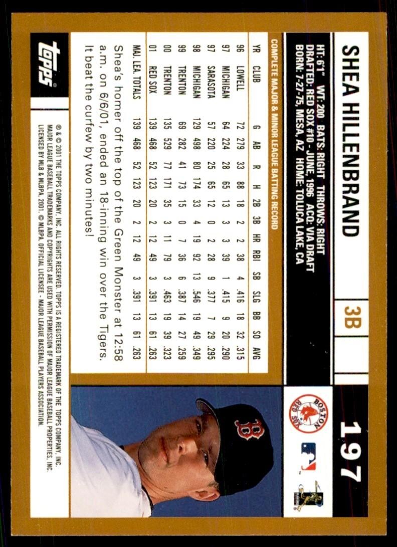 2002 Topps Baseball Card Shea Hillenbrand B Baseball Cards #197