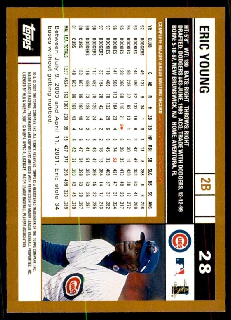 2002 Topps Baseball Card Eric Young B Baseball Cards #28
