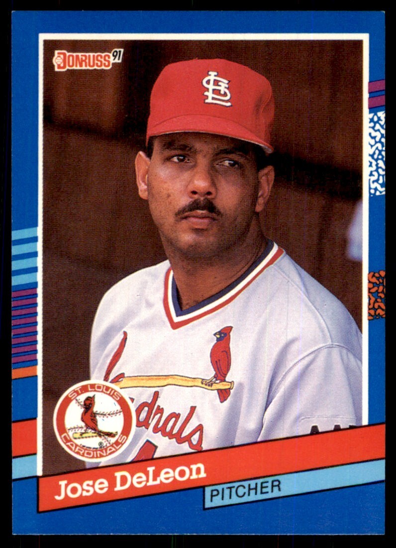 1991 Donruss Baseball Card Jose DeLeon . St. Louis Cardinals #128