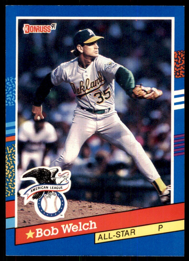 1991 Donruss Baseball Card Bob Welch Oakland Athletics #54