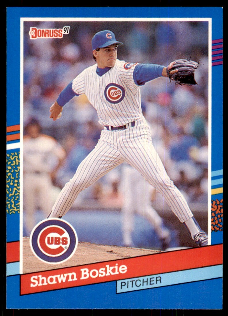 1991 Donruss Baseball Card Shawn Boskie . Chicago Cubs #241