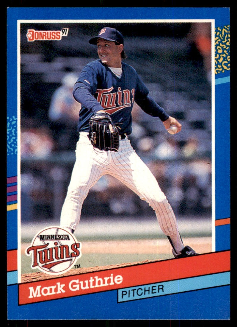 1991 Donruss Baseball Card Mark Guthrie Minnesota Twins #64