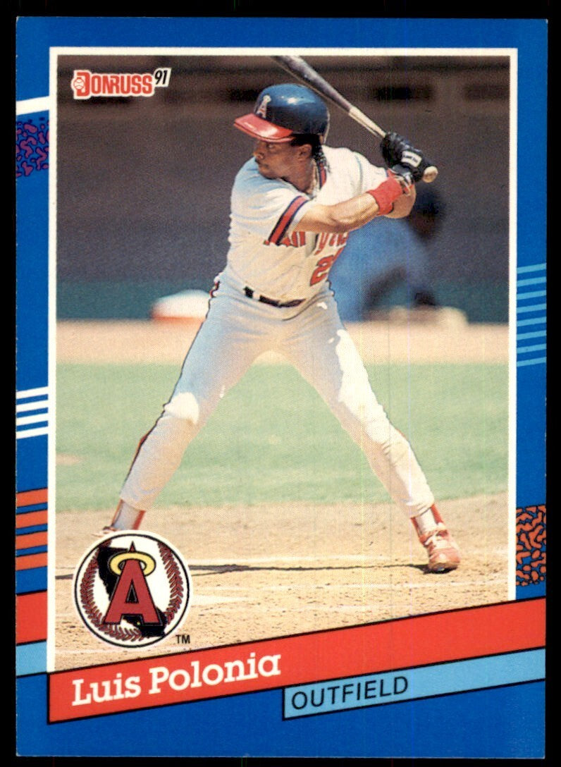 1991 Donruss Baseball Card Luis Polonia California Angels #93