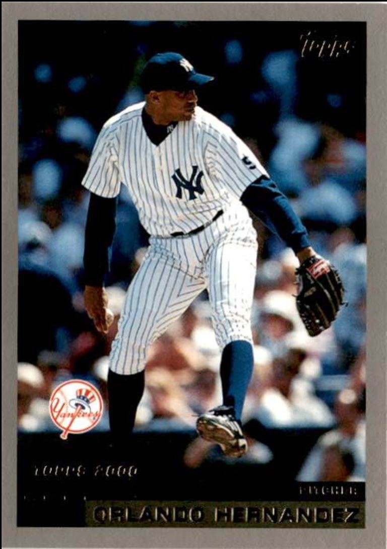 2000 Topps Baseball Card Orlando Hernandez New York Yankees #285