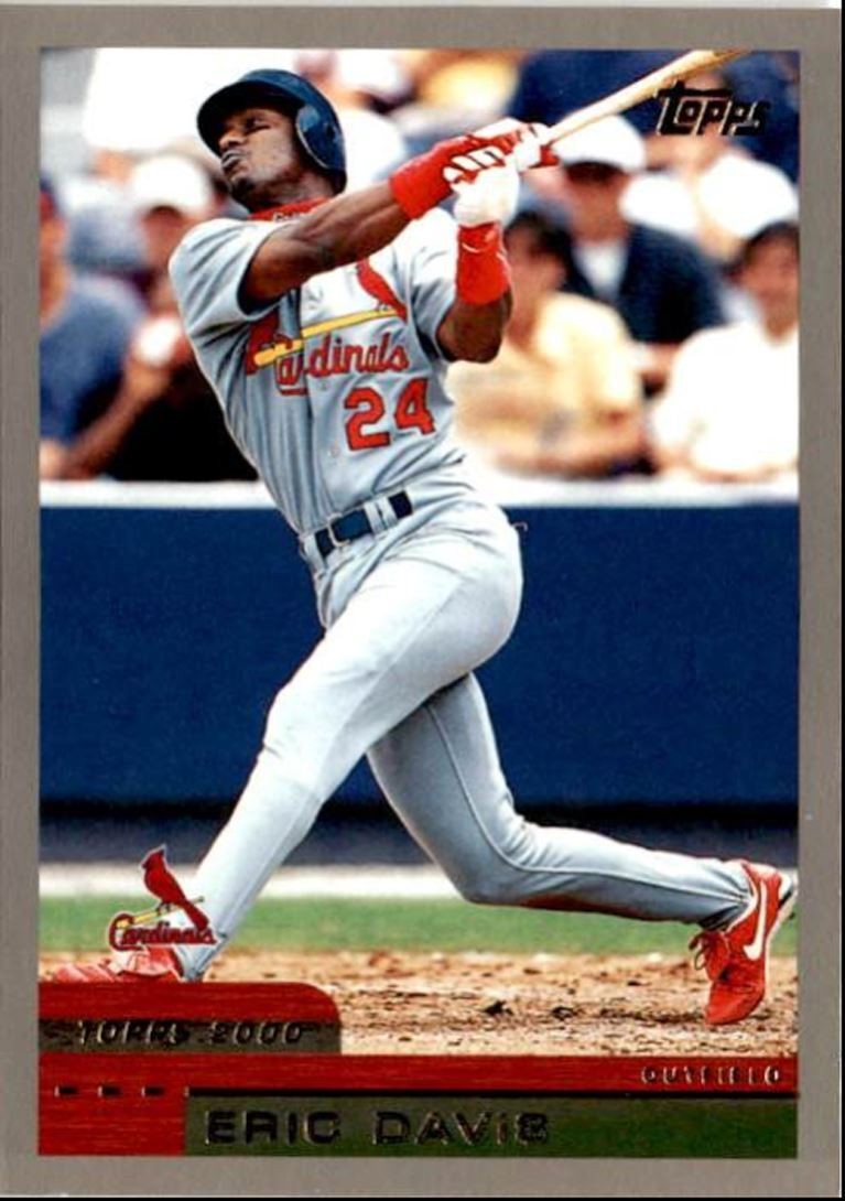 2000 Topps Basbeall Card Eric Davis St. Louis Cardinals #190