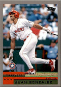 2000 Topps Basbeall Card Juan Gonzalez Texas Rangers #40