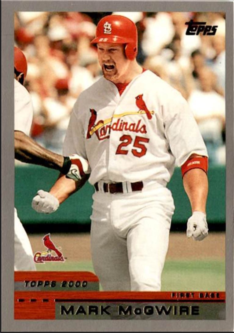 2000 Topps Basbeall Card Mark McGwire HOF St. Louis Cardinals #1