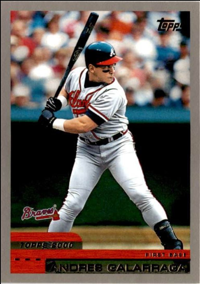 2000 Topps Basbeall Card Andres Galarraga Atlanta Braves #387