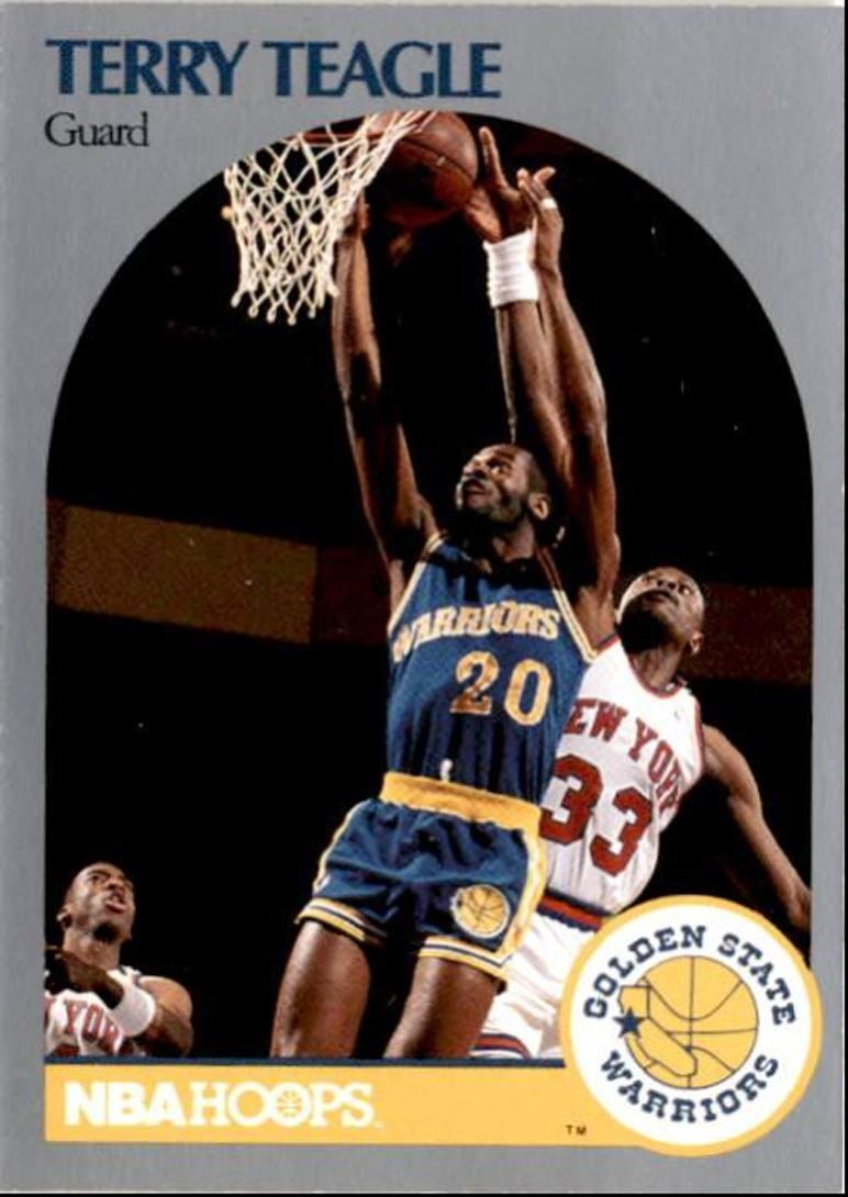 1990-91 Hoops Basketball Card Terry Teagle Golden State Warriors #120