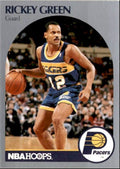 1990-91 Hoops Basketball Card Rickey Green Indiana Pacers #134