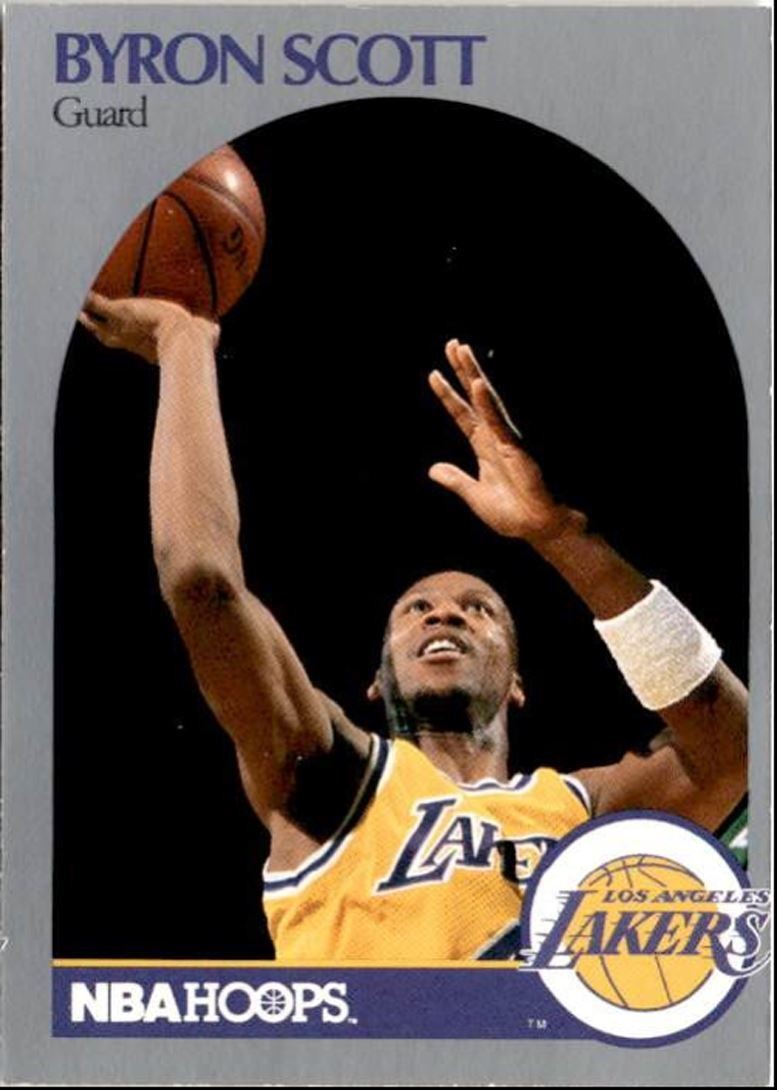 1990-91 Hoops Basketball Card Byron Scott Los Angeles Lakers #159