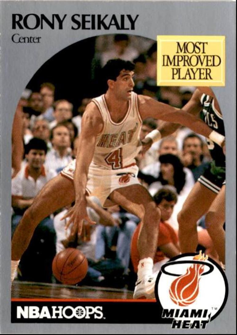 1990-91 Hoops Basketball Card Rony Seikaly Miami Heat #169B