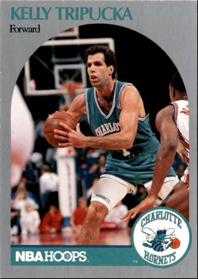 1990-91 Hoops Basketball Card Kelly Tripucka Charlotte Hornets #59