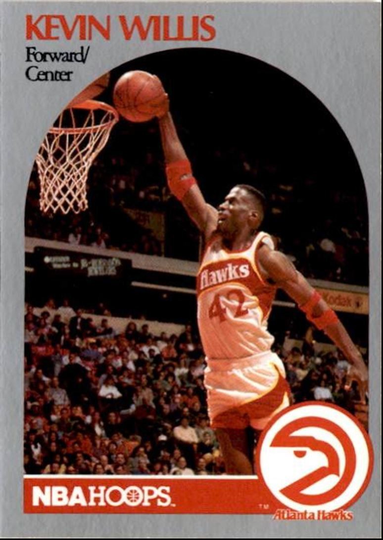 1990-91 Hoops Basketball Card Kevin Willis Atlanta Hawks #37