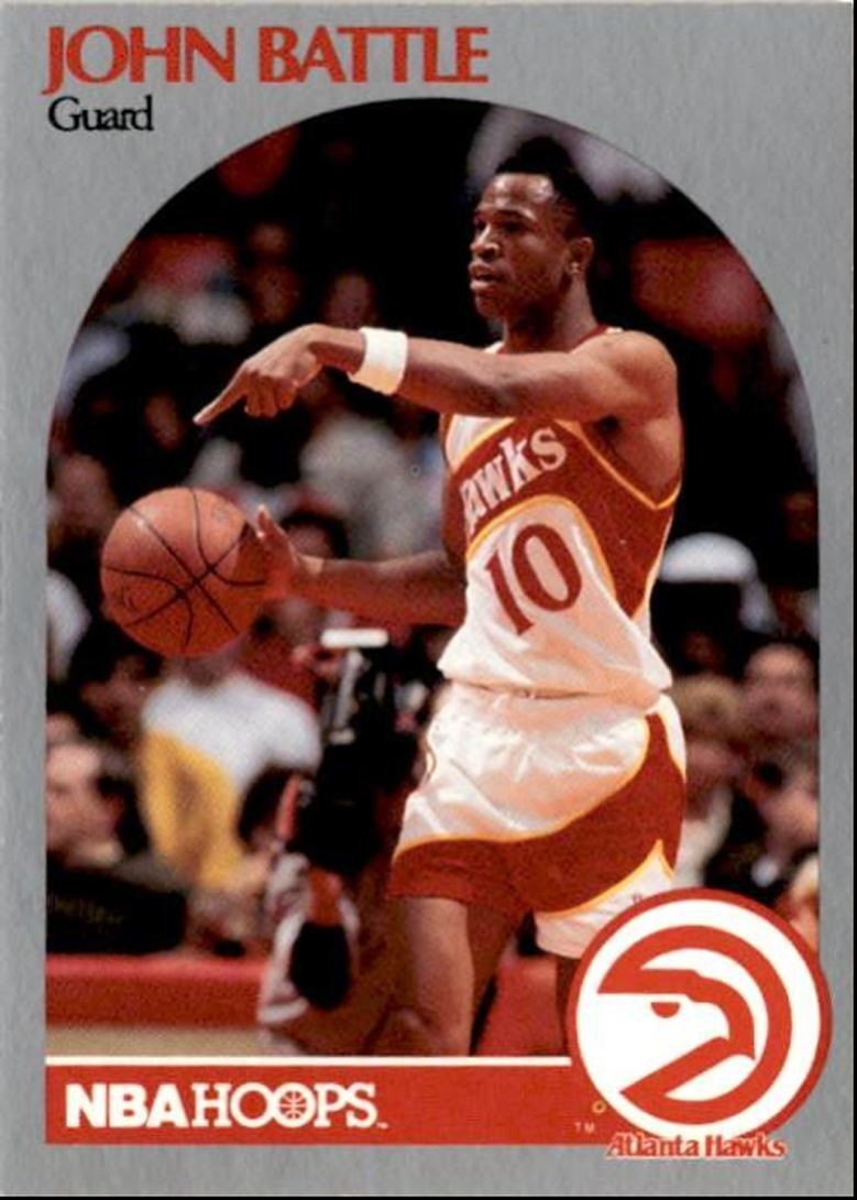 1990-91 Hoops Basketball Card John Battle Atlanta Hawks #27