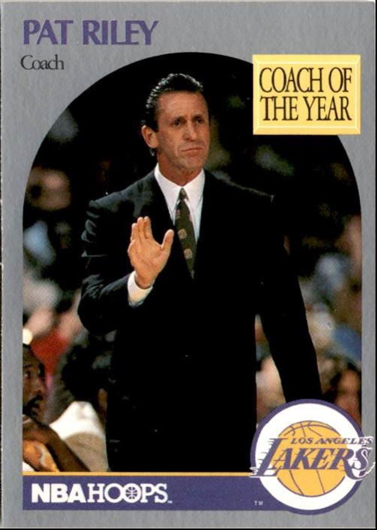 1990-91 Hoops Basketball Card Pat Riley Los Angeles Lakers #317
