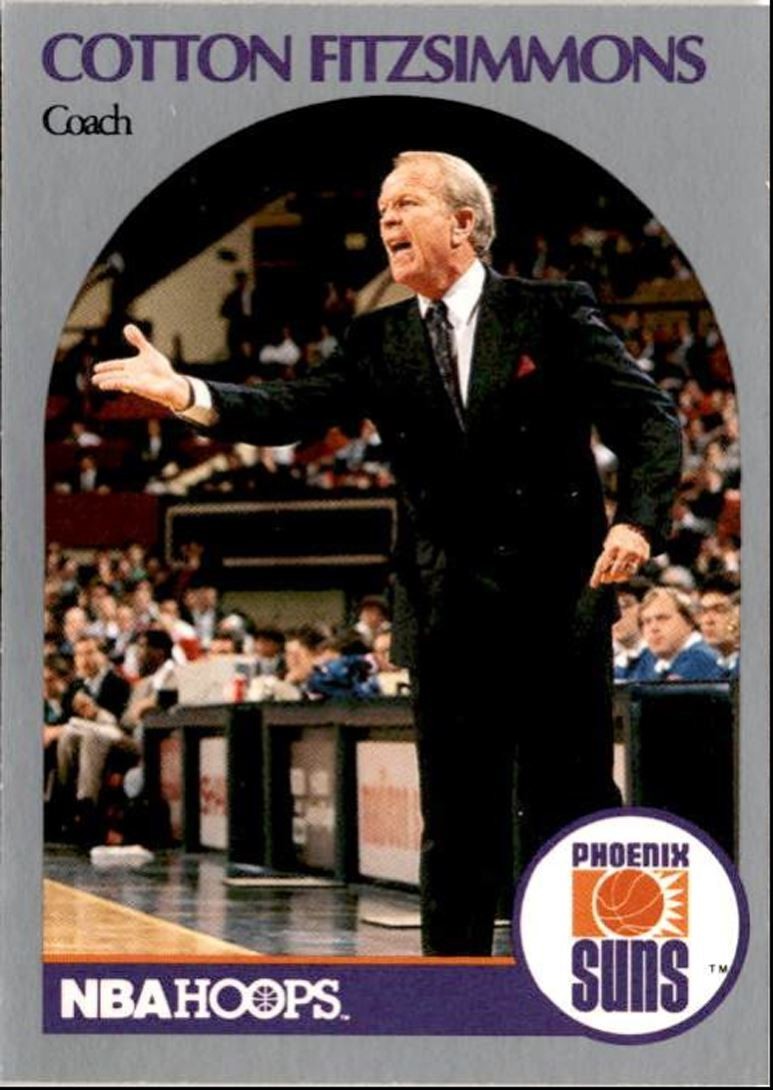 1990-91 Hoops Basketball Card Cotton Fitzsimmons Phoenix Suns #325