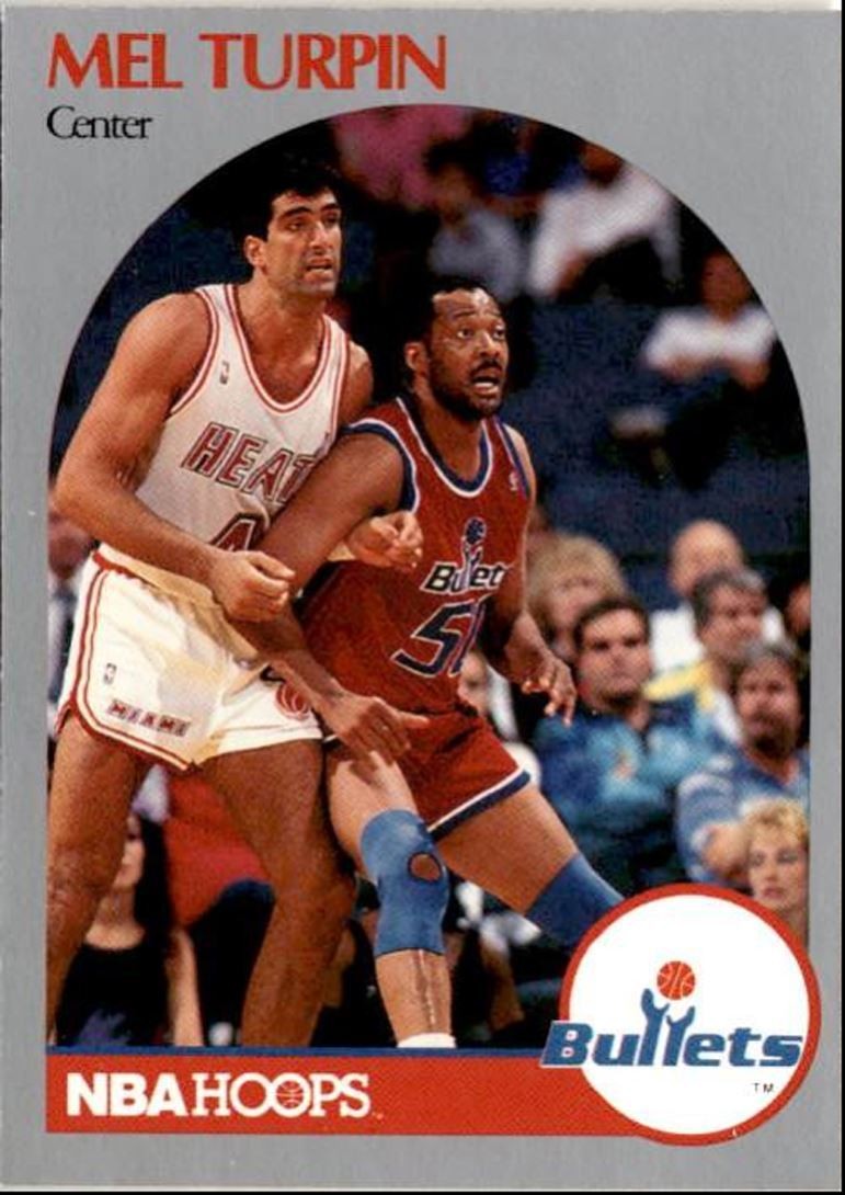1990-91 Hoops Basketball Card Mel Turpin Washington Bullets #302