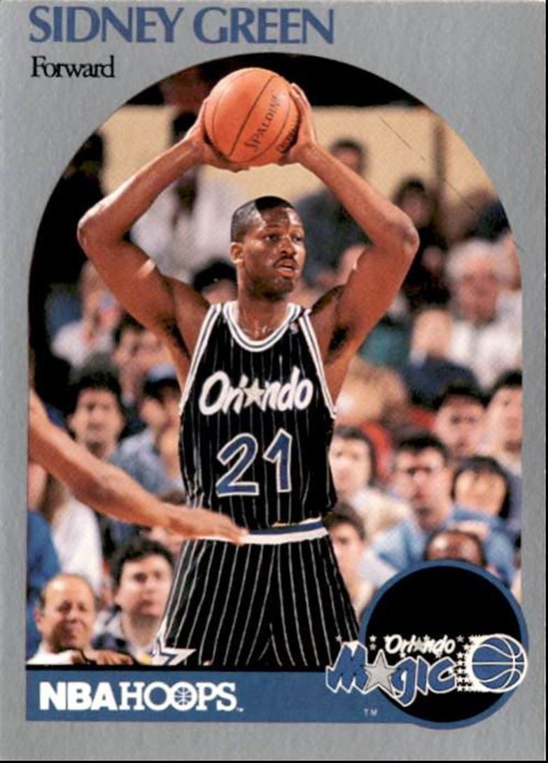 1990-91 Hoops Basketball Card Sidney Green Orlando Magic #218