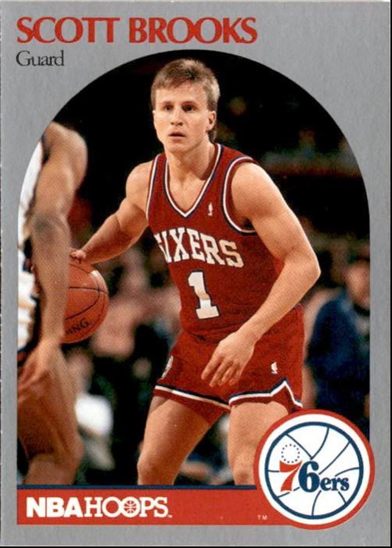 1990-91 Hoops Basketball Card Scott Brooks Philadelphia 76ers #226