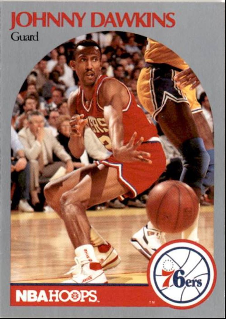 1990-91 Hoops Basketball Card Johnny Dawkins Philadelphia 76ers #227