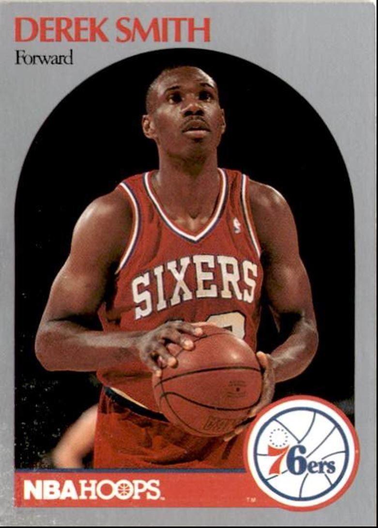 1990-91 Hoops Basketball Card Derek Smith Philadelphia 76ers #231