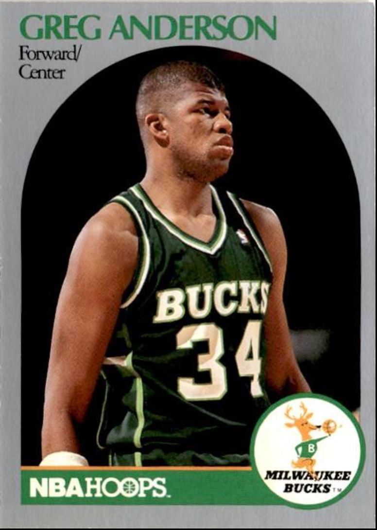 1990-91 Hoops Basketball Card Greg Anderson Milwaukee Bucks #173
