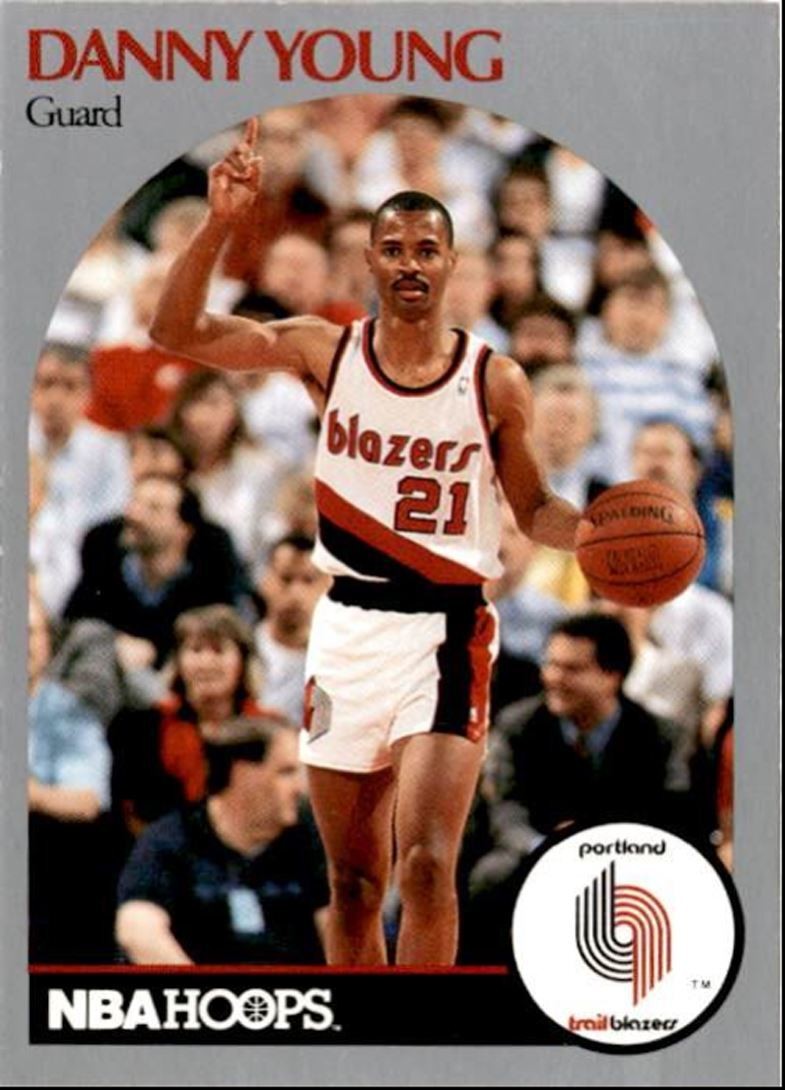 1990-91 Hoops Basketball Card Danny Young Portland Trail Blazers #252