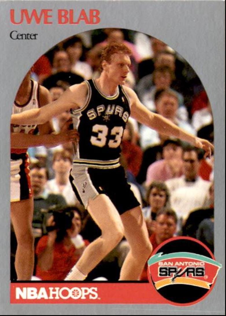 1990-91 Hoops Basketball Card Uwe Blab San Antonio Spurs #264