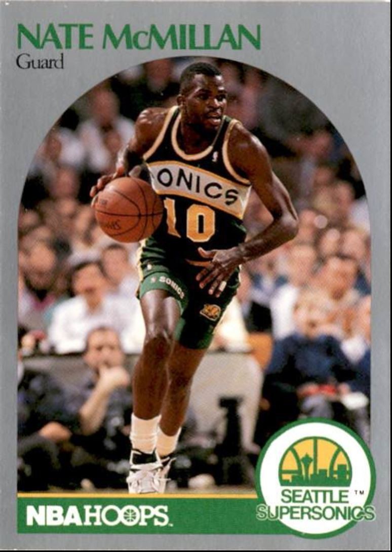 1990-91 Hoops Basketball Card Nate McMillan Seattle SuperSonics #282