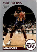 1990-91 Hoops Basketball Card Mike Brown Utah Jazz #286