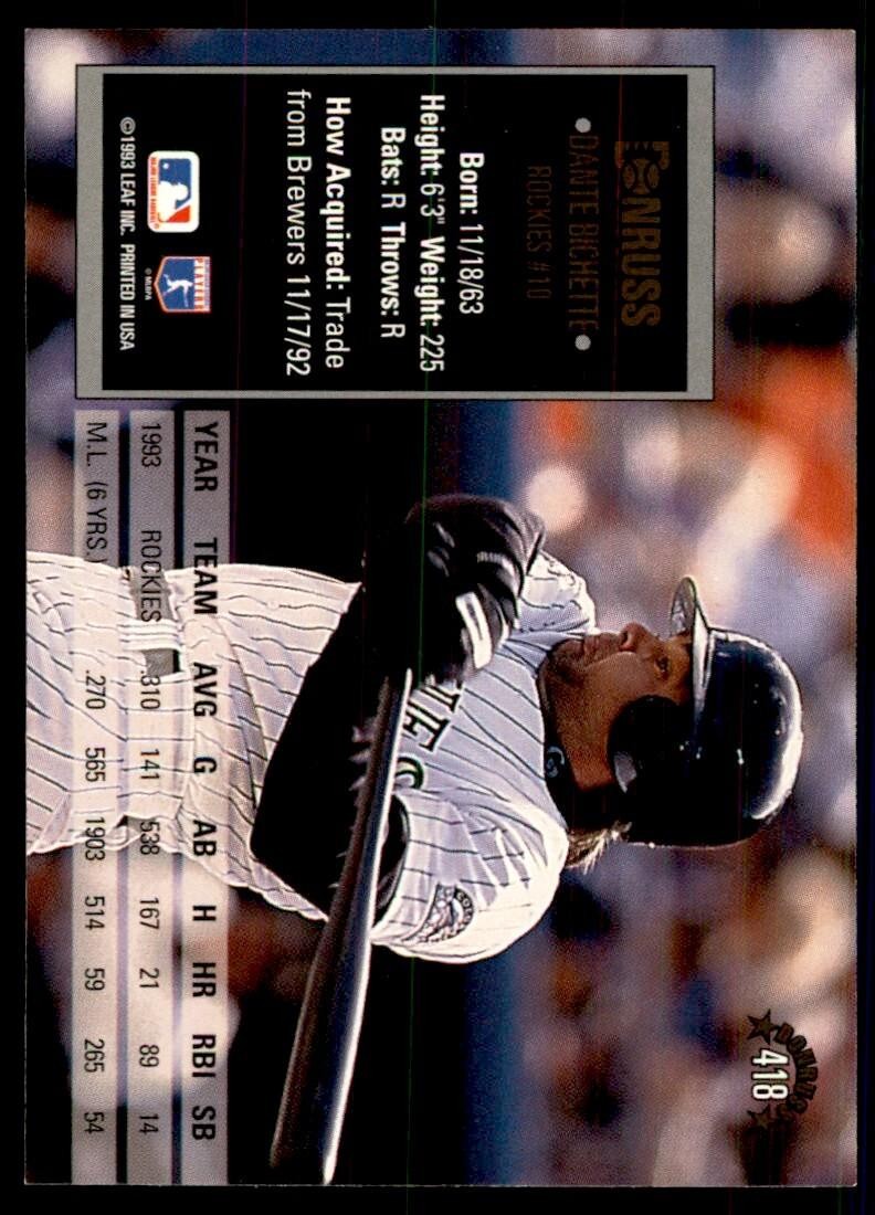 1994 Donruss Dante Bichette Football Cards #418