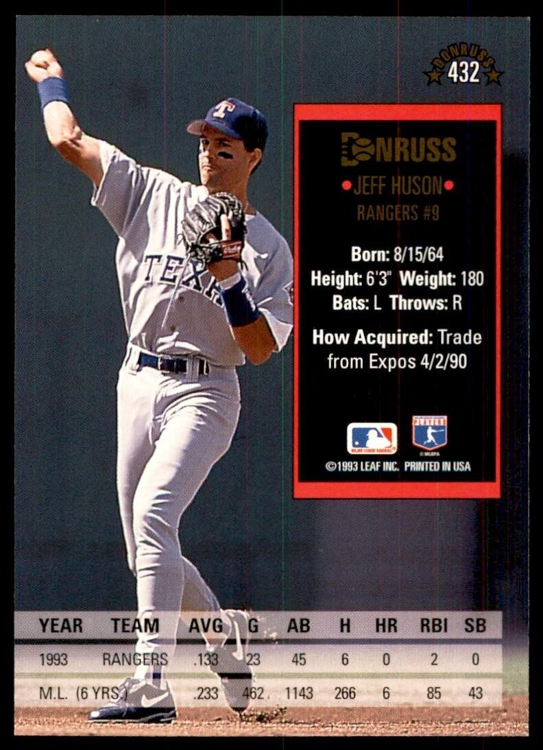 1994 Donruss Jeff Huson Football Cards #432
