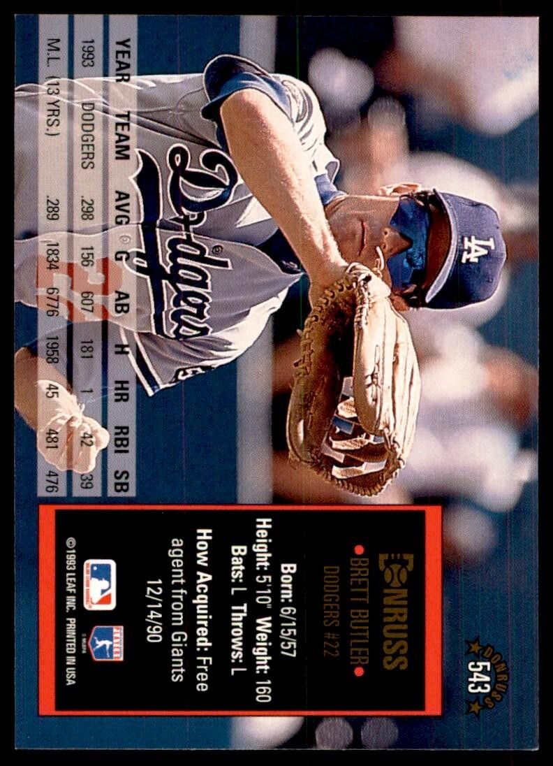1994 Donruss Brett Butler Baseball Cards #543