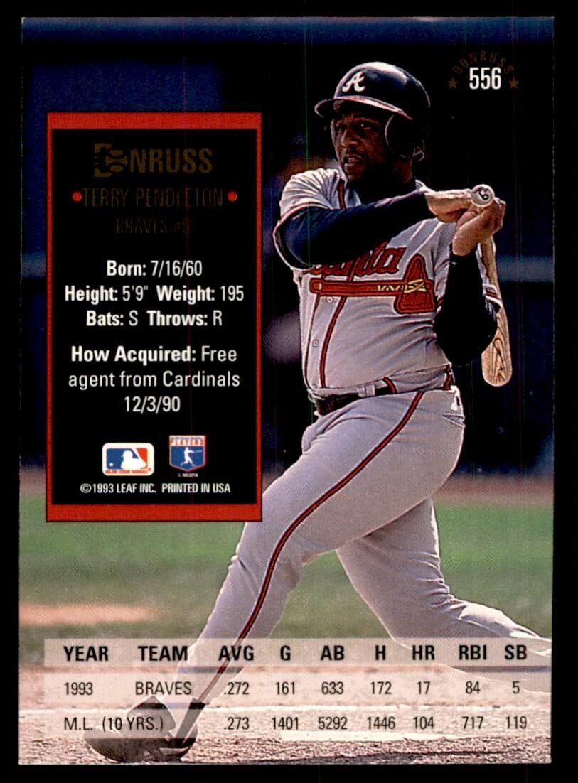 1994 Donruss Terry Pendleton Baseball Cards #556