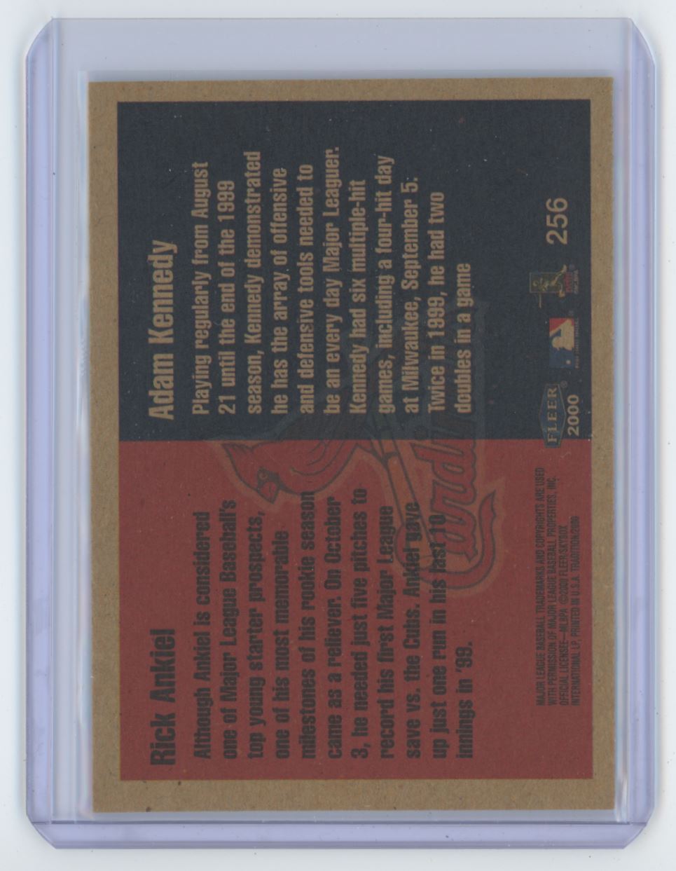 2000 Fleer Tradition Rick Ankiel/Adam Kennedy Rookie Baseball Cards #256