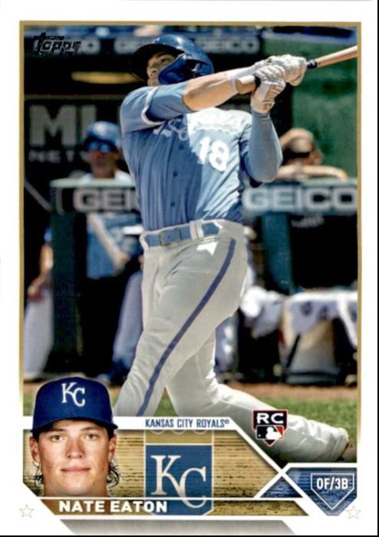 2023 Topps Baseball Cards Nate Eaton Rookie Kansas City Royals #557