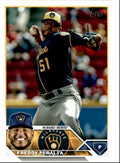 2023 Topps Baseball Cards Freddy Peralta Milwaukee Brewers #353