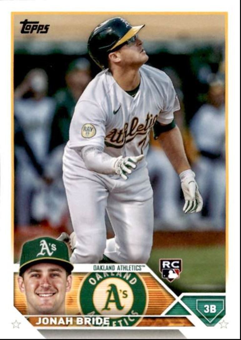 2023 Topps Baseball Cards Jonah Bride Rookie Oakland Athletics #95