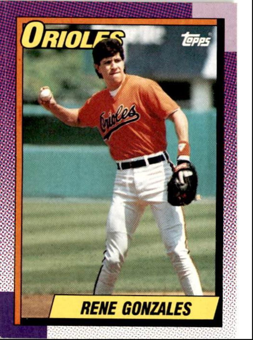 1990 Topps Baseball Cards Rene Gonzales Baltimore Orioles #787