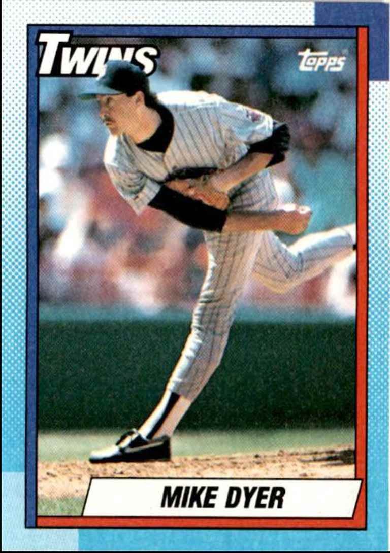 1990 Topps Baseball Cards Mike Dyer Rookie Minnesota Twins #576
