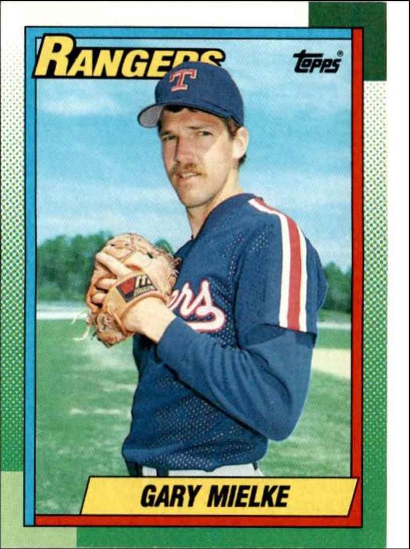 1990 Topps Baseball Cards Gary Mielke Rookie Texas Rangers #221