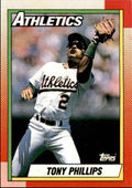 1990 Topps Baseball Cards Tony Phillips Oakland Athletics #702