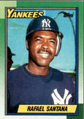 1990 Topps Baseball Cards Rafael Santana New York Yankees #651