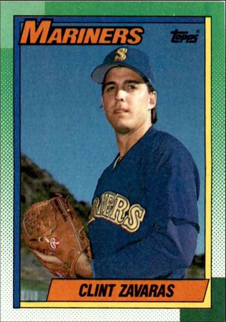 1990 Topps Baseball Cards Clint Zavaras Rookie Seattle Mariners #89